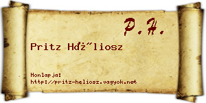 Pritz Héliosz névjegykártya